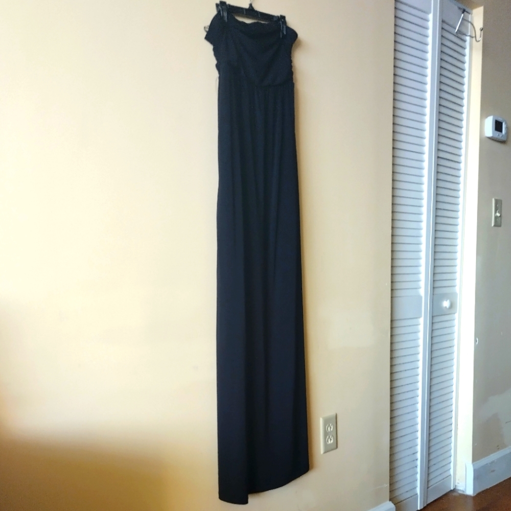 NWOT / CP CULTURE PHIT black strapless dress w/ side slit